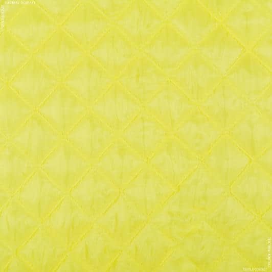 Ткани для одежды - Подкладка 190Т термопай с синтепоном 100г/м 5см*5см желтая