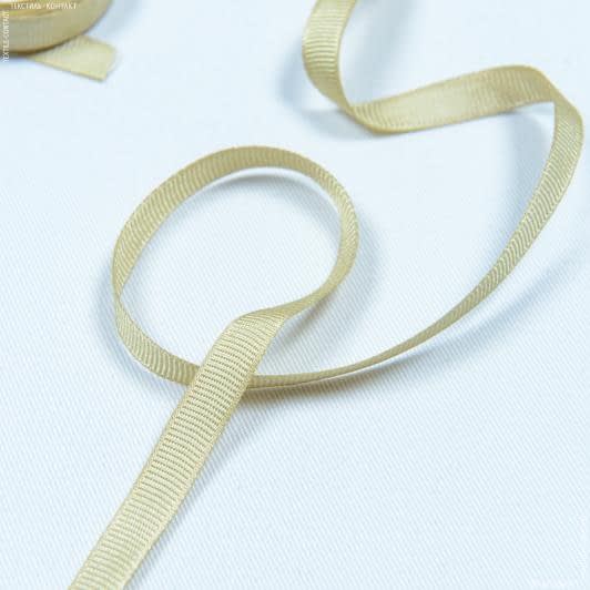 Ткани тесьма - Репсовая лента Грогрен  цвет желто-оливковый 7 мм
