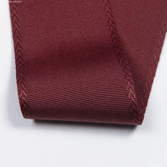 Ткани фурнитура для декора - Репсовая лента Елочка Глед  бордовая 69 мм