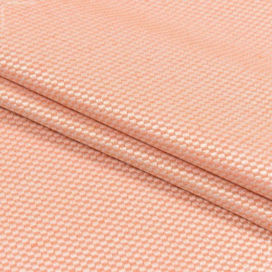 Ткани для римских штор - Скатертная ткань жаккард Менгир оранжевый СТОК