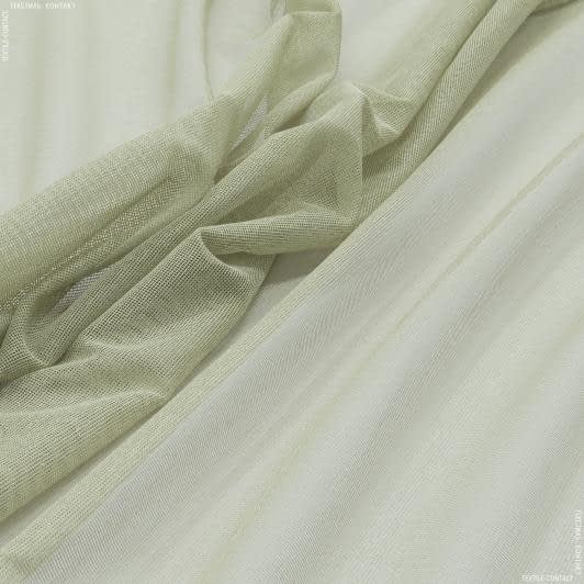 Ткани для рукоделия - Тюль сетка Крафт цвет св.оливка с утяжелителем