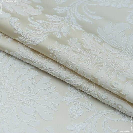 Ткани для декора - Жаккард Анталия вензель цвет ванильный крем