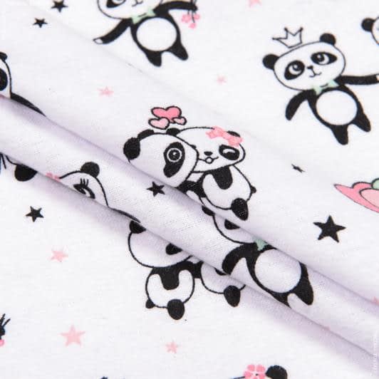 Ткани все ткани - Фланель детская белоземельная панды