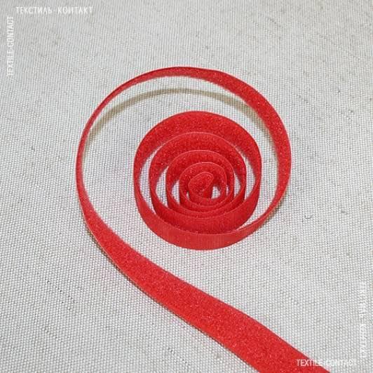 Ткани для декора - Липучка Велкро пришивная мягкая часть красная 20мм/25м
