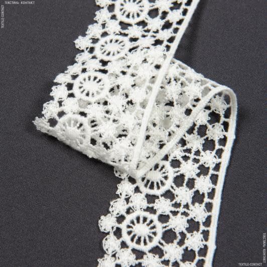 Ткани для одежды - Декоративное кружево Сусанна макраме цвет молочный 5 см
