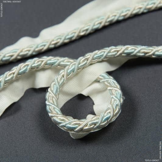Ткани для декора - Шнур окантовочный Корди цвет св.бежевый, св. мята 7 мм