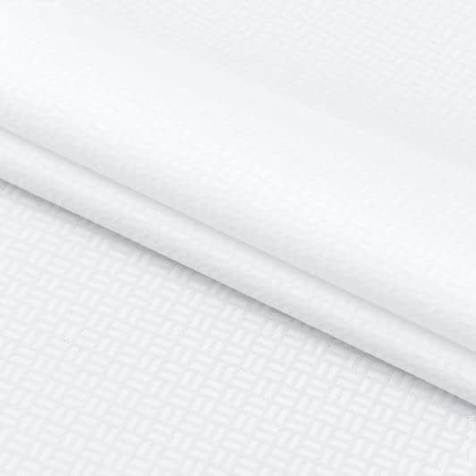 Ткани для столового белья - Скатертная ткань жаккард Ягиз паркет белый