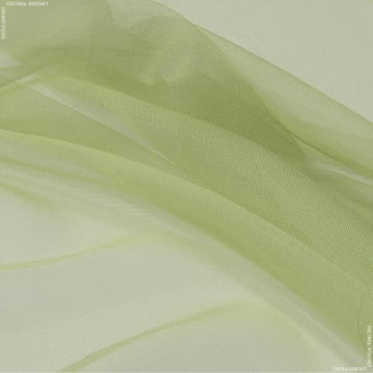 Ткани для декора - Тюль микросетка Блеск цвет зеленое яблоко с утяжелителем