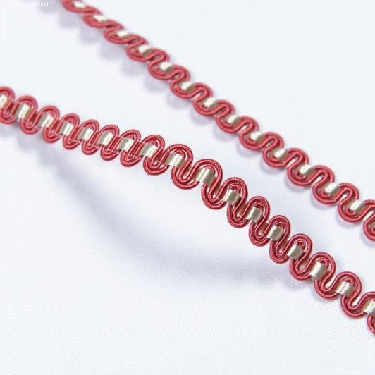 Ткани фурнитура для декора - Тесьма окантовочная Фиджи цвет бордо, бежевая 10 мм