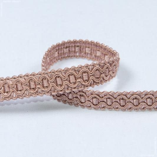 Ткани фурнитура для декора - Тесьма Бриджит широкая цвет беж-розовый 15 мм