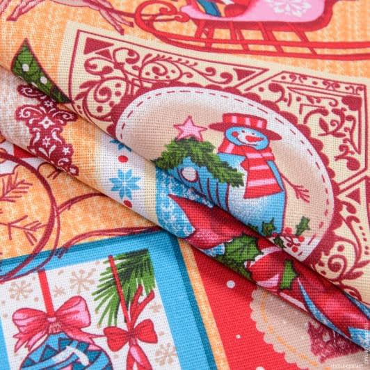 Ткани для столового белья - Ткань скатертная рогожка Новогодняя