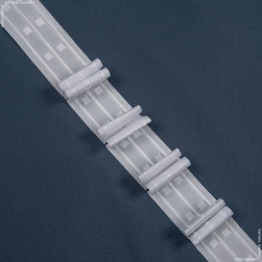 Ткани тесьма - Тесьма шторная Бантовые складки матовая КС-1:3 65мм/100м