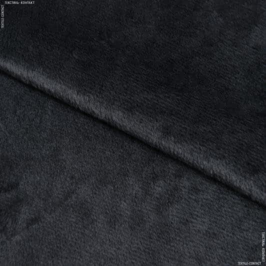 Ткани для декоративных подушек - Плюш (вельбо) темно-серый