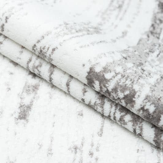 Ткани для мебели - Велюр жаккард Дакар волна белый, св.серый