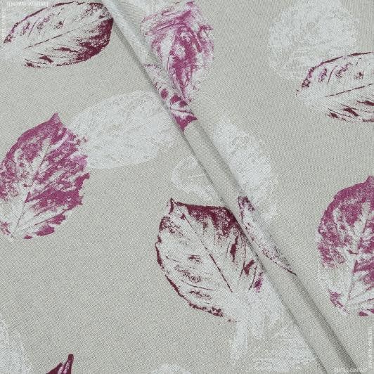 Ткани все ткани - Декоративная ткань Поси листья фуксия, розовый