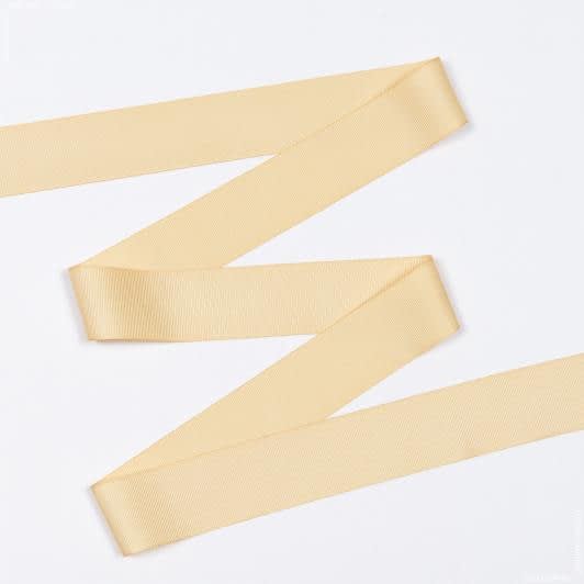 Ткани тесьма - Репсовая лента Грогрен  цвет медовый 42 мм