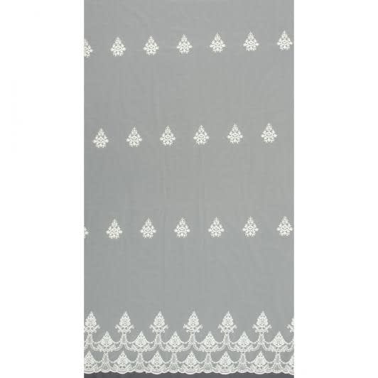 Ткани для декора - Тюль сетка вышивка Катрин крем, с блеск с фестоном
