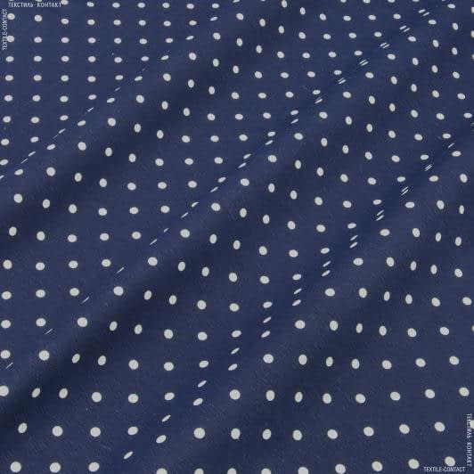 Ткани для скрапбукинга - Декоративная ткань Севилла горох т. синий