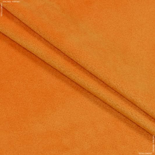 Ткани для декоративных подушек - Плюш (вельбо) темно-оранжевый