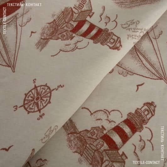 Ткани портьерные ткани - Жаккард Навио маяк красный