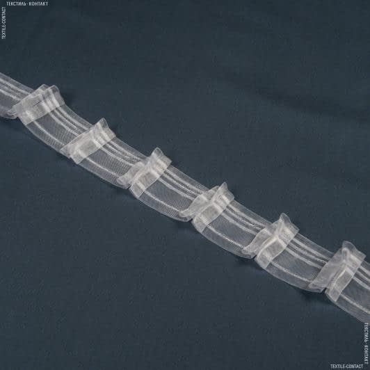 Ткани тесьма - Тесьма шторная Три складки прозрачная КС-1:2 50мм±0.5мм/50м