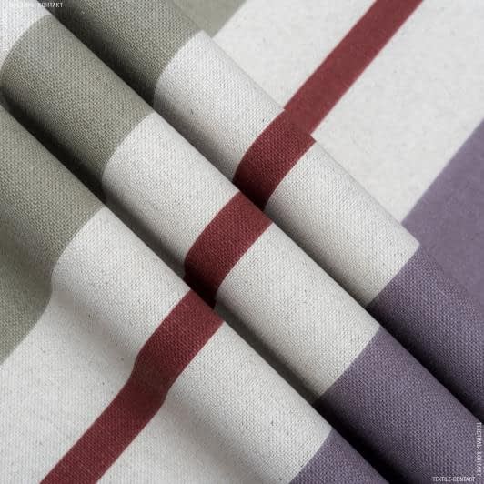 Ткани портьерные ткани - Декоративная ткань Медичи полоса цвета сирень, бордовая
