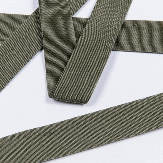 Ткани фурнитура для декора - Тесьма / стропа ременная стандарт 40 мм цвет хаки
