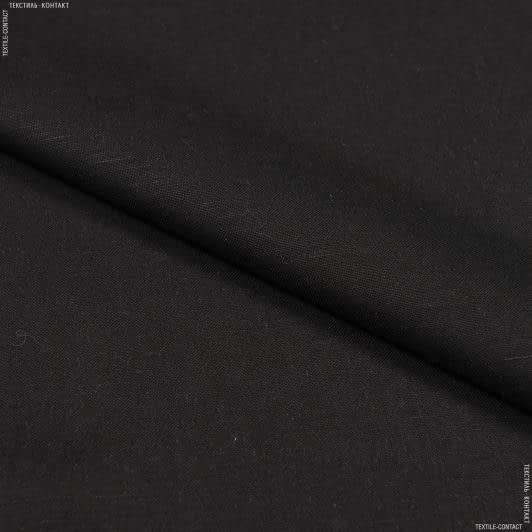 Ткани для брюк - Костюмный полулен черный