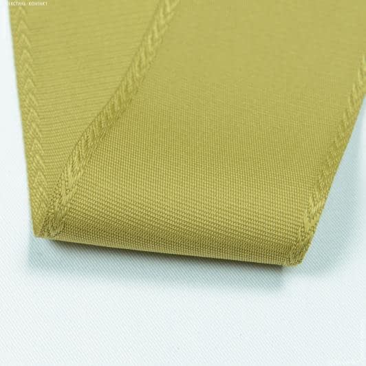 Ткани фурнитура для декора - Репсовая лента Елочка Глед  цвет гороховый 70 мм
