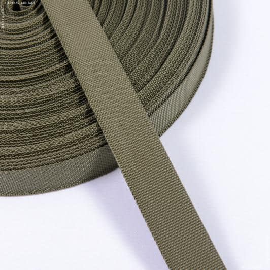 Ткани фурнитура для декора - Тесьма / стропа ременная стандарт 25 мм цвет хаки