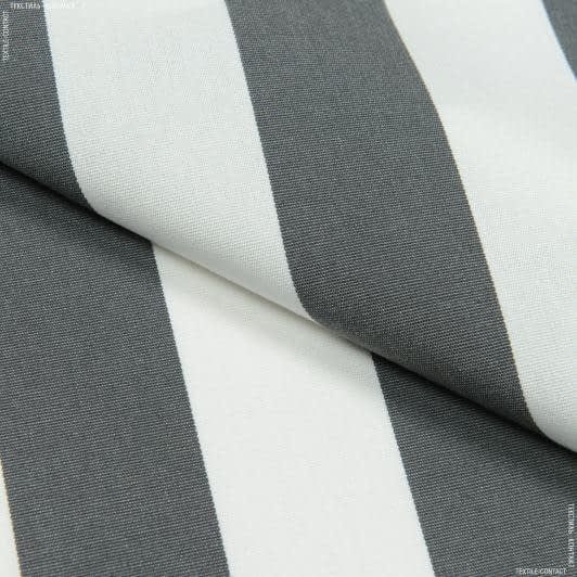 Тканини портьєрні тканини - Дралон смуга /LISTADO колір т.сірий, молочний