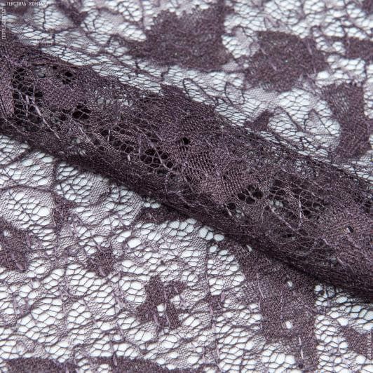 Ткани для декора - Тюль сетка Ажур блеск цвет сливовый с фестоном
