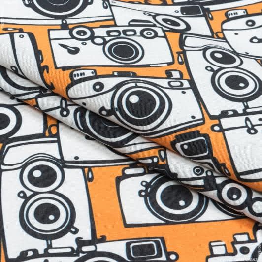 Тканини портьєрні тканини - Декоративна тканина лонета Фотоапарат чорний