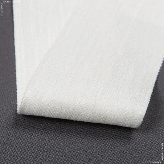 Ткани для одежды - Тесьма шенилл Стаф молочная 73 мм (25м)