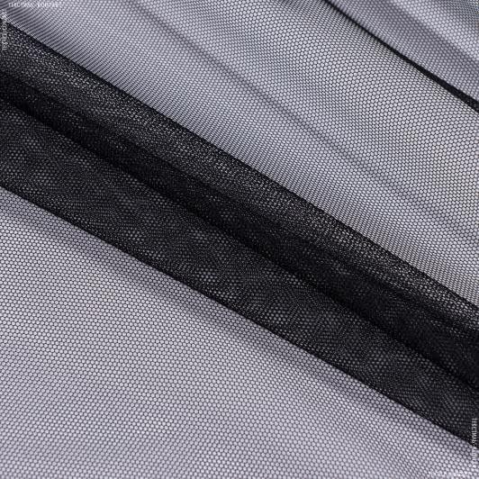 Ткани для декора - Тюль сетка Грек черная с утяжелителем
