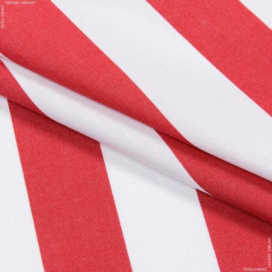 Тканини для римських штор - Дралон смуга /LISTADO колір молочний, червоний