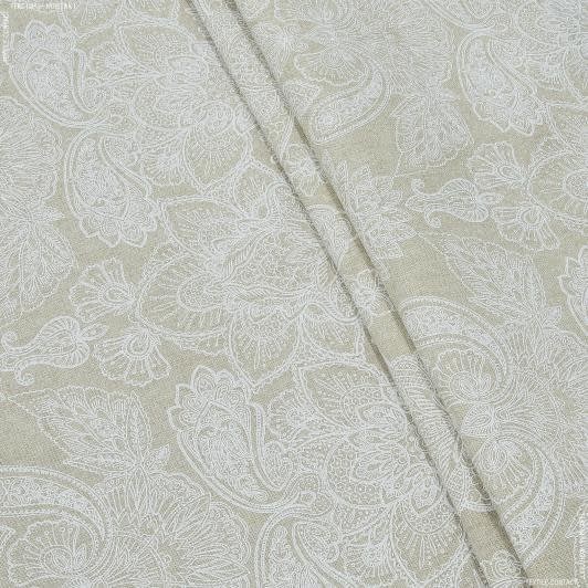 Ткани этно ткани - Декоративная ткань лонета Ким бежевый, молочный