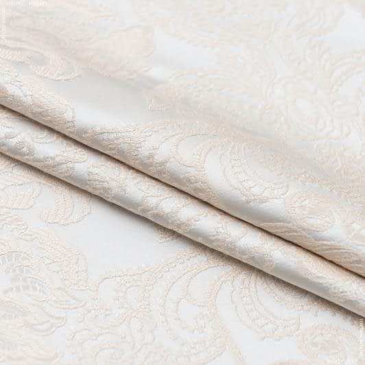 Ткани для римских штор - Портьерная ткань Респект перламутр,цвет крем