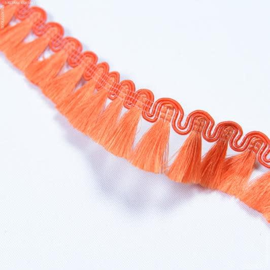 Тканини фурнітура для декора - Бахрома пензлик Кіра блиск мандарин 30 мм (25м)
