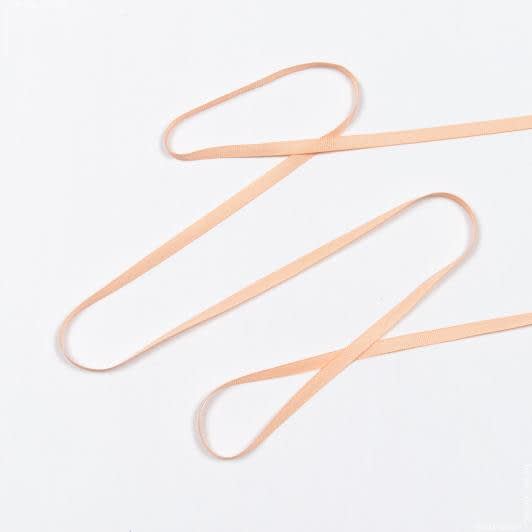 Ткани для декора - Репсовая лента Грогрен  цвет персиковый 7 мм