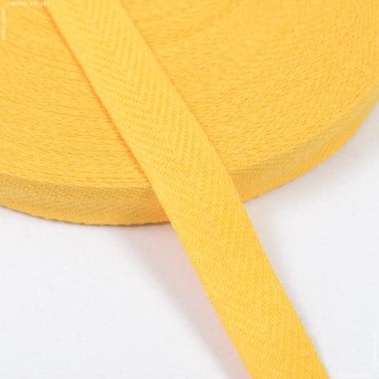Ткани тесьма - Декоративная киперная лента елочка желтая 20 мм