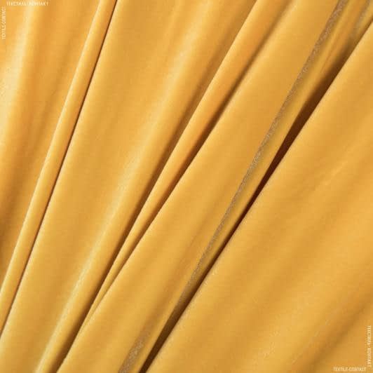 Тканини для верхнього одягу - Оксамит стрейч  жовтий/охра
