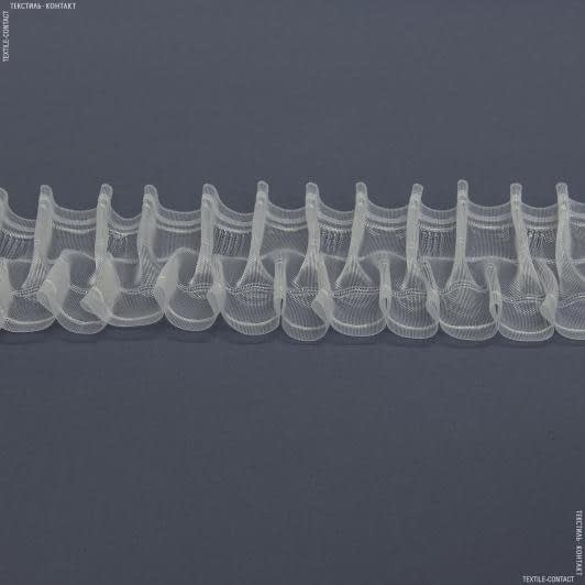 Ткани для декора - Тесьма шторная Вафелька с петлей на трубу прозрачная КС-1:2 100мм±0.5мм/50м