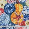 Ткани для бескаркасных кресел - Дралон принт Гета /GETA ракушки цветные фон серо-голубой
