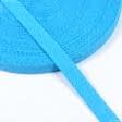 Ткани для декора - Декоративная киперная лента елочка голубая 15 мм