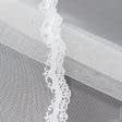 Ткани свадебная ткань - Тюль сетка Офелия белая с фестоном