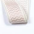 Ткани фурнитура для декора - Тесьма Трейп зиг-заг розовый фон крем 50 мм