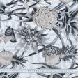 Ткани все ткани - Декоративная ткань лонета Пинас ананасы беж,серый