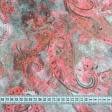 Ткани для мебели - Велюр Хармони принт пейсли ярко-розовый