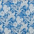 Ткани все ткани - Декоративная ткань лонета Парк листья фон синий